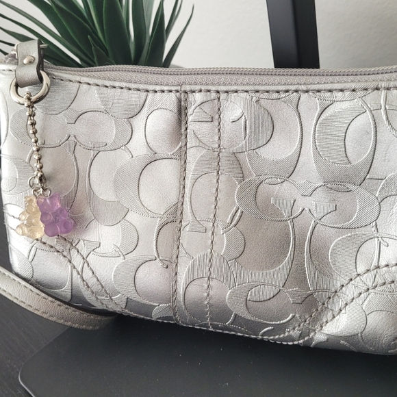 Coach Silver Wristlet Bag - Picture 3 of 5
